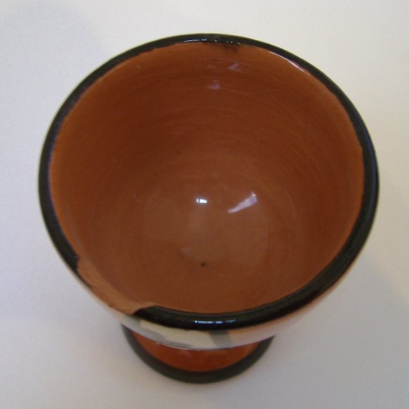 Egg Cups Peru Set of 6 Vintage Clay Pottery Brown Fish Llama Aztec Collectible - Picture 12 of 13